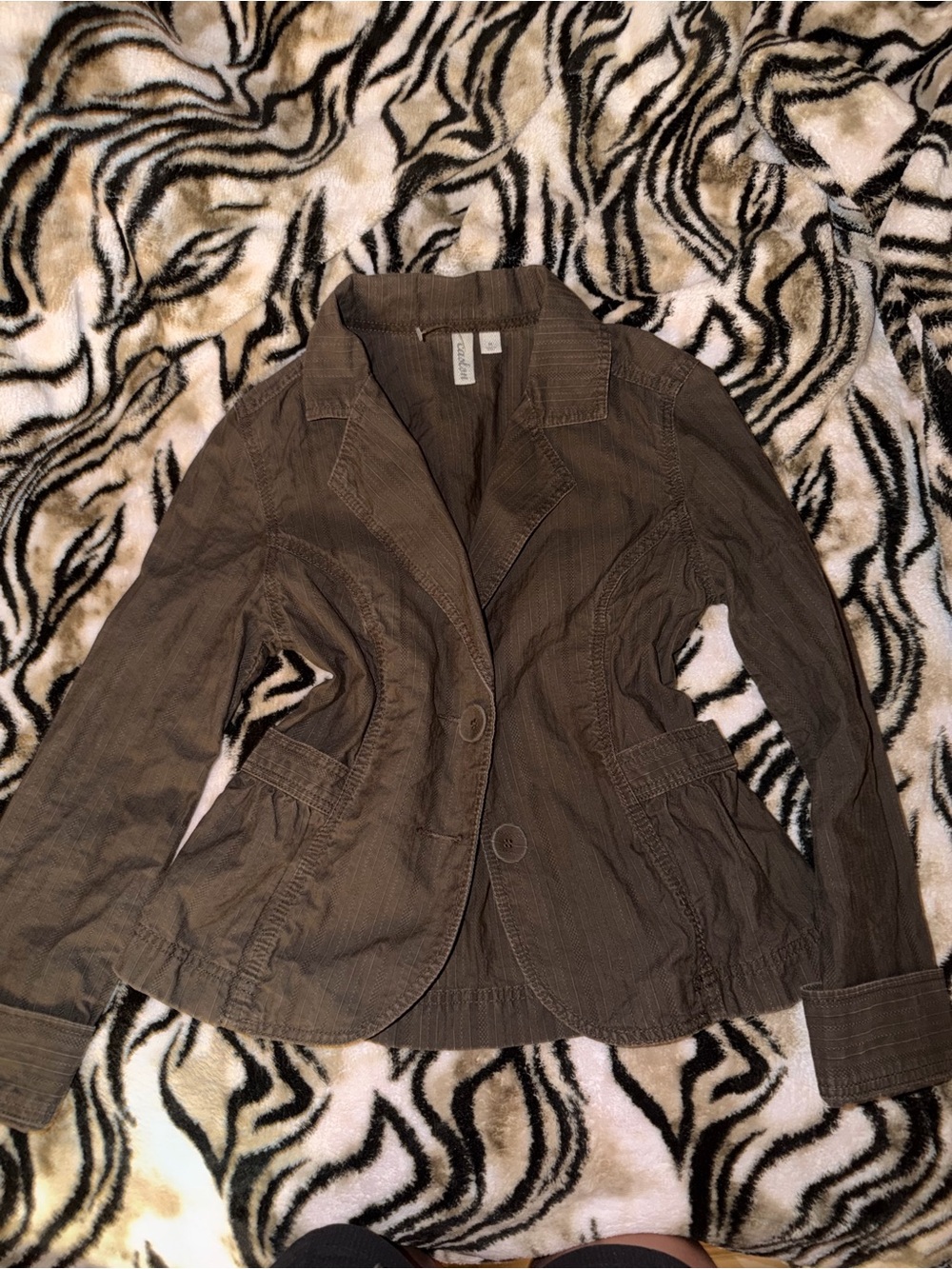 Caslon Brown Tailored Button-Front Blazer